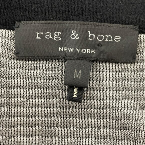 Rag & Bone Black Mesh Panel Short Sleeve Top Womens Size M - Picture 4 of 6